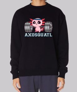 Funny Axolotl Fursona Weightlifting Hoodie