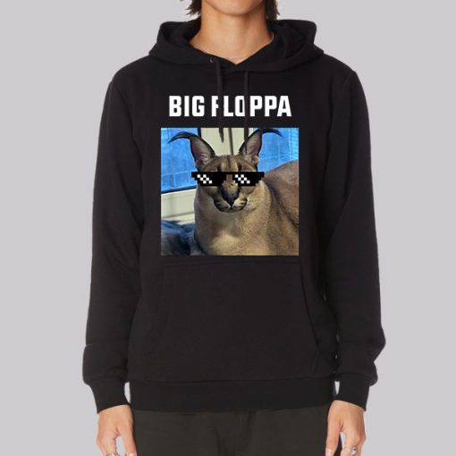 Funny Big Floppa Cat Meme Hoodie