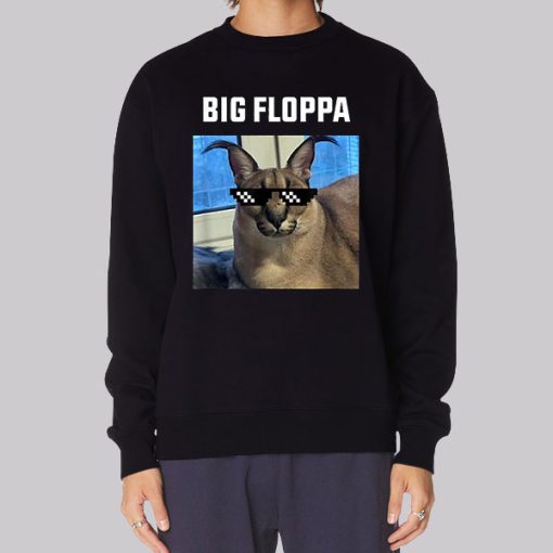 Funny Big Floppa Cat Meme Hoodie