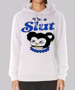 Funny Cartoon Im a Slut Hoodie 4