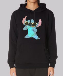 Funny Cartoon Stitch Glasses Hoodie Funny Cartoon Stitch Glasses Hoodie
