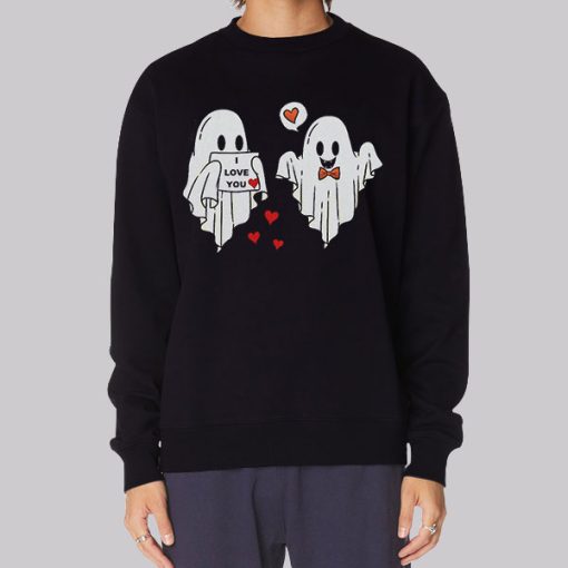 Funny Couple Ghost Valentines Day Hoodie