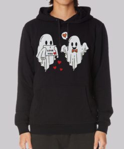 Funny Couple Ghost Valentines Day Hoodie 4