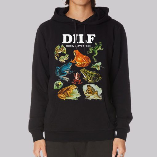 Funny DILF Cottagecore Damn I Love Frogs Hoodie