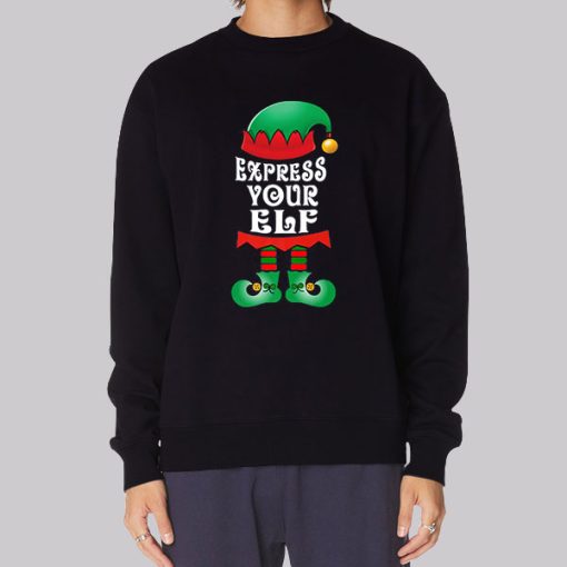 Funny Express Your Elf Christmas Hoodie