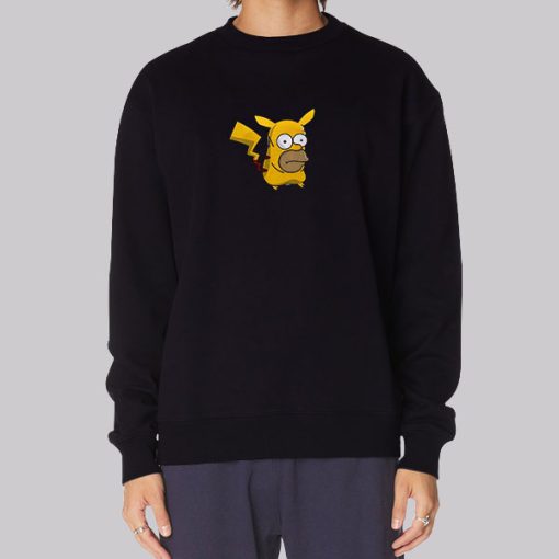 Funny Face Homer Simpson Pikachu Hoodie