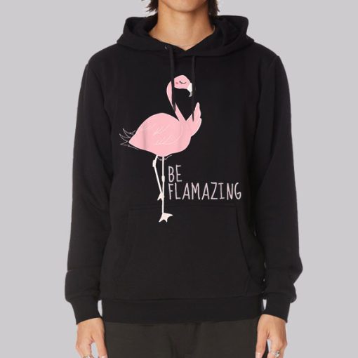 Funny Flamingo Be Flamazing Hoodie