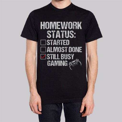 Funny Gaming Homework Status Hoodie