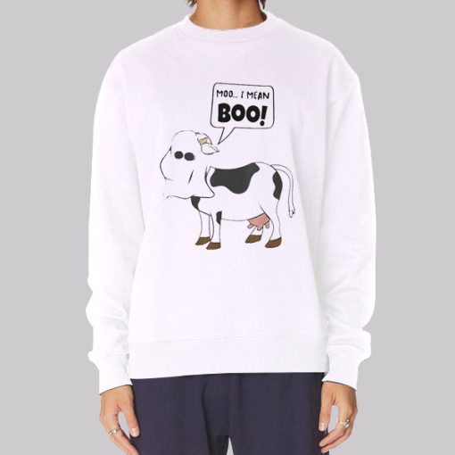 Funny Ghost Moo I Mean Boo Hoodie