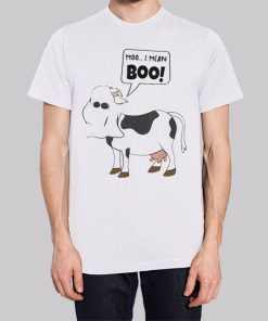 Funny Ghost Moo I Mean Boo Hoodie 3