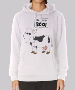 Funny Ghost Moo I Mean Boo Hoodie 4