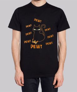 Funny Graphic Pew Pew Cat Hoodie 3