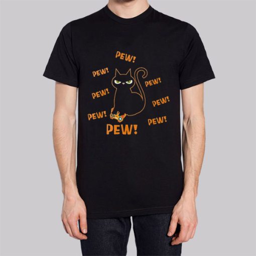 Funny Graphic Pew Pew Cat Hoodie