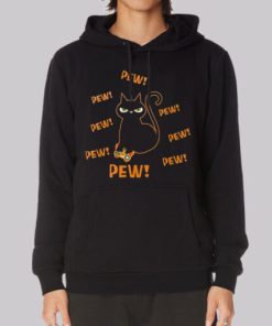Funny Graphic Pew Pew Cat Hoodie 4