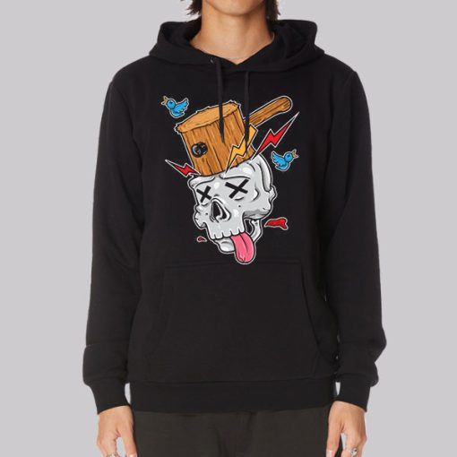 Funny Illustration Skull Hammer Hoodie