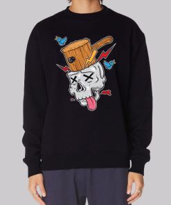 Funny Illustration Skull Hammer Hoodie