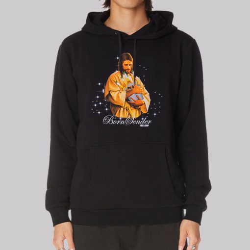 Funny Jesus Born Sender Hoodie