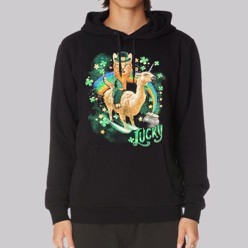 Funny Lucky St Patrick’s Day Cat Hoodie