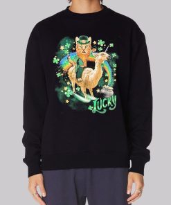 Funny Lucky St Patrick’s Day Cat Hoodie