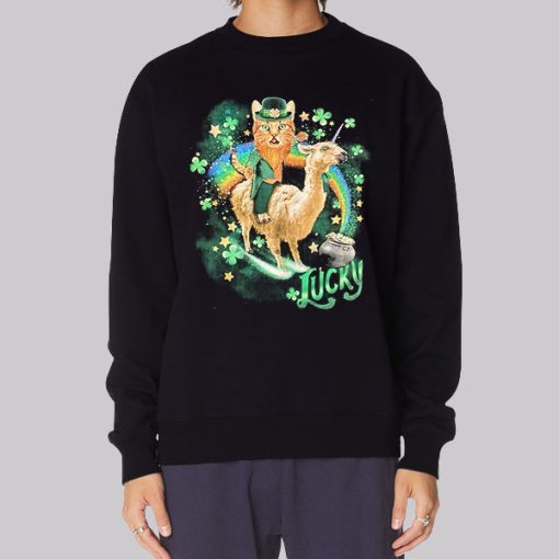 Funny Lucky St Patrick’s Day Cat Hoodie