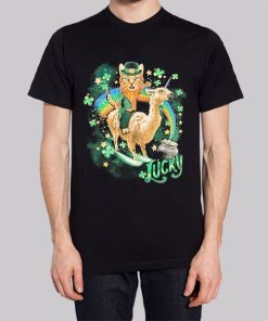 Funny Lucky St Patricks Day Cat Hoodie 3