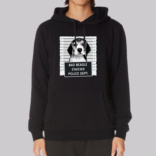 Funny Mugshot Bad Beagle Hoodie