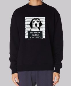 Funny Mugshot Bad Beagle Hoodie