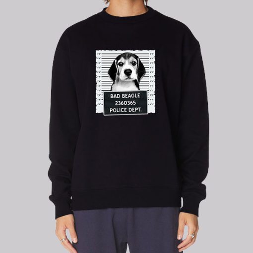 Funny Mugshot Bad Beagle Hoodie