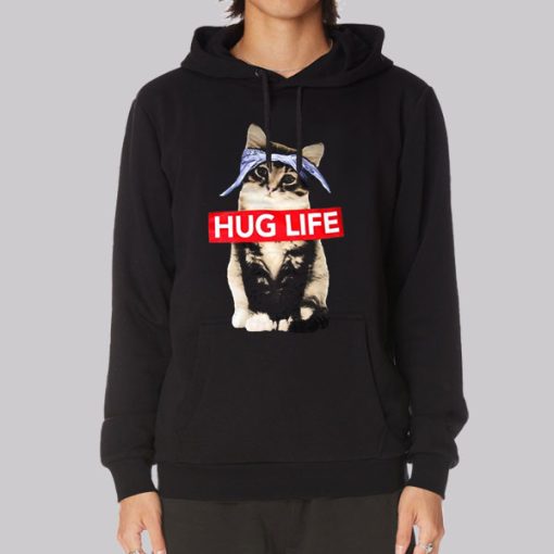 Funny Parody Hug Life Cat Hoodie