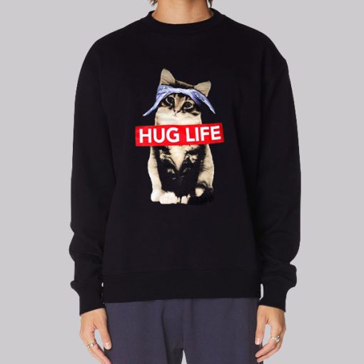 Funny Parody Hug Life Cat Hoodie