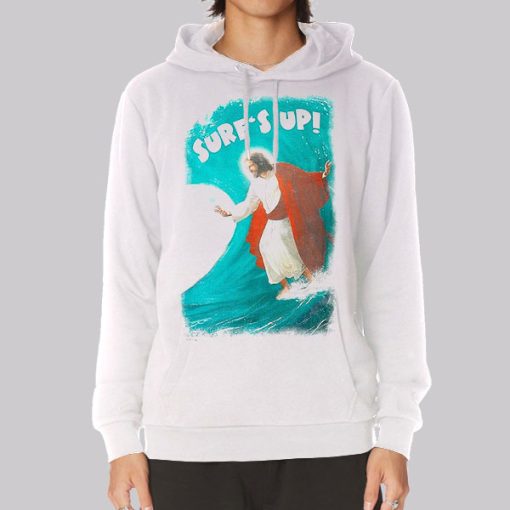 Funny Parody Jesus Surfing Hoodie