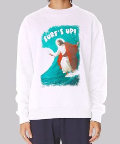 Funny Parody Jesus Surfing Hoodie