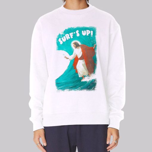 Funny Parody Jesus Surfing Hoodie