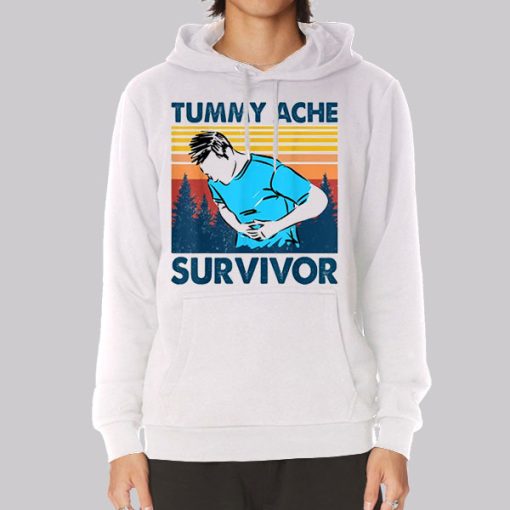 Funny Retro Tummy Ache Survivor Hoodie