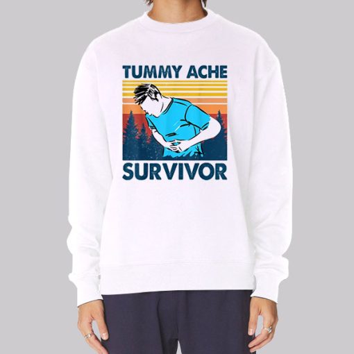 Funny Retro Tummy Ache Survivor Hoodie