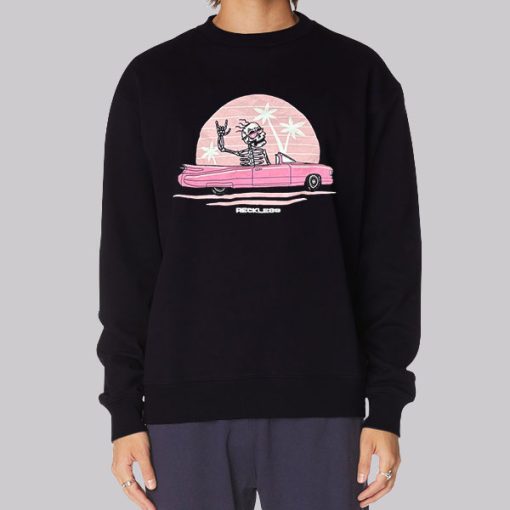 Funny Skeleton Driving Reckless Hoodie