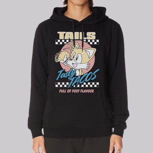 Funny Taste Tacos and Tails Graphic Hoodie