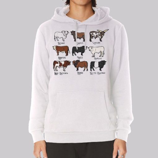 Funny Various Types Cow Print Hoodie