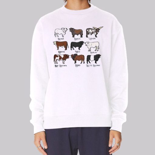 Funny Various Types Cow Print Hoodie