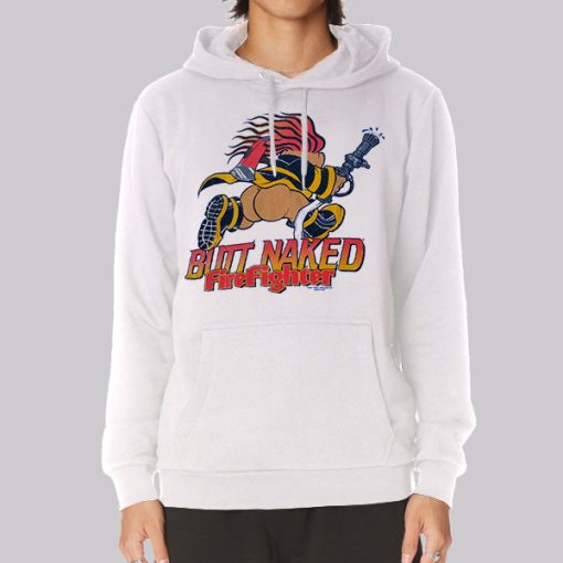 Funny Vtg Butt Naked Firefighter Hoodies