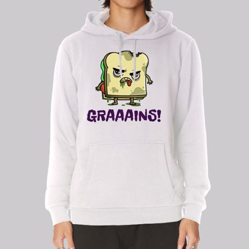 Funny Zombie Sandwich Grain Puns Hoodie