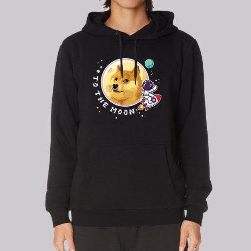 Funny to the Moon Doge Hoodie