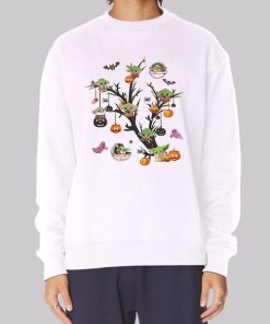 Ghost Halloween Baby Yoda Pumpkin Hoodie