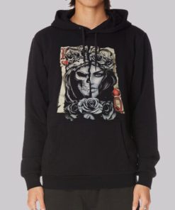 Gothic King Queen Skull Hearts Hoodie 4