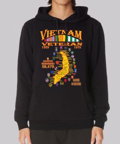 Graphic Maps Veteran Vietnam Hoodie