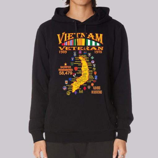 Graphic Maps Veteran Vietnam Hoodie