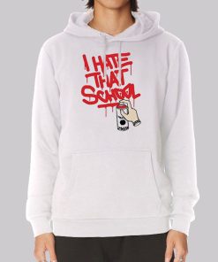 Graphic Text I Hate School Hoodie Graphic Text I Hate School Hoodie