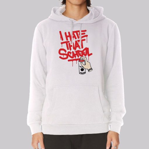 Graphic Text I Hate School Hoodie