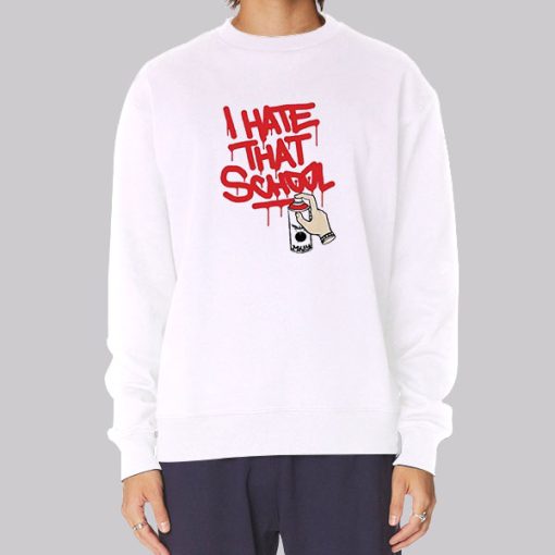 Graphic Text I Hate School Hoodie