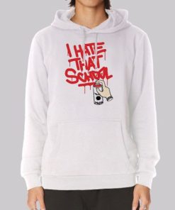 Graphic Text I Hate School Hoodie 3 Graphic Text I Hate School Hoodie 4